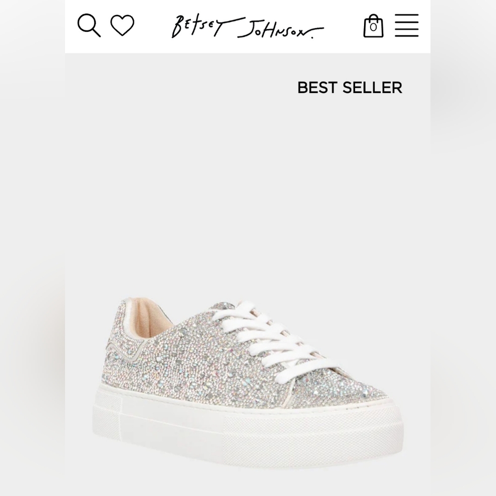 Betsy Johnson Sidney Rhinestone Sneakers Size 8 *Worn Once*